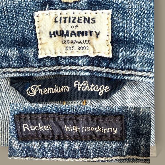 Citizens of Humanity Rocket High Rise Skinny Jeans 28 Full Length Distressed - Picture 5 of 7
